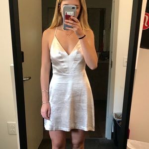 Urban Outfitters Silver satin mini dress